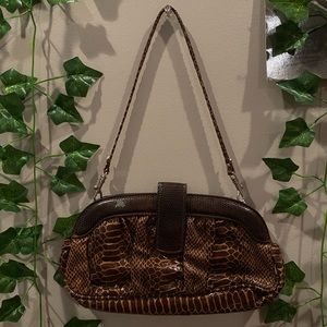 Brown reptile texture design clutch & shoulder purse 👜 (155)